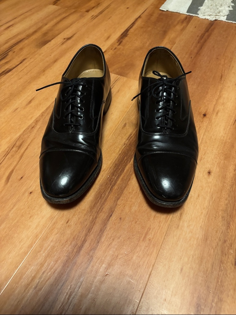 Johnston & Murphy Black Cap-Toe Oxford Dress Shoes, sz 9.5